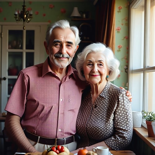 old couple in house